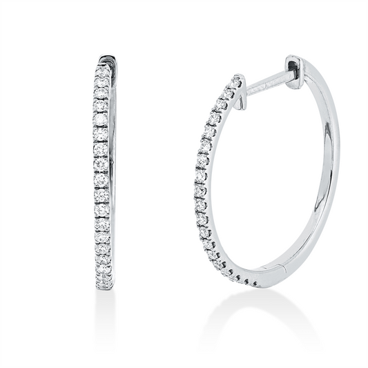 Creolen 18 kt WG, 38 Brill. 0,22 ct, TW-si