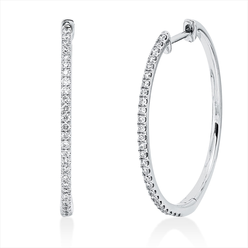 Creolen 18 kt WG, 54 Brill. 0,32 ct, TW-si