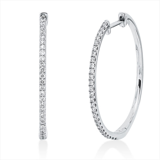 Creolen 18 kt WG, 54 Brill. 0,32 ct, TW-si