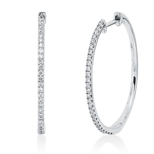 Creolen 18 kt WG, 54 Brill. 0,25 ct, TW-si