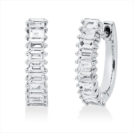 Creolen 18 kt WG, 20 Bag. 1,02 ct, TW-si