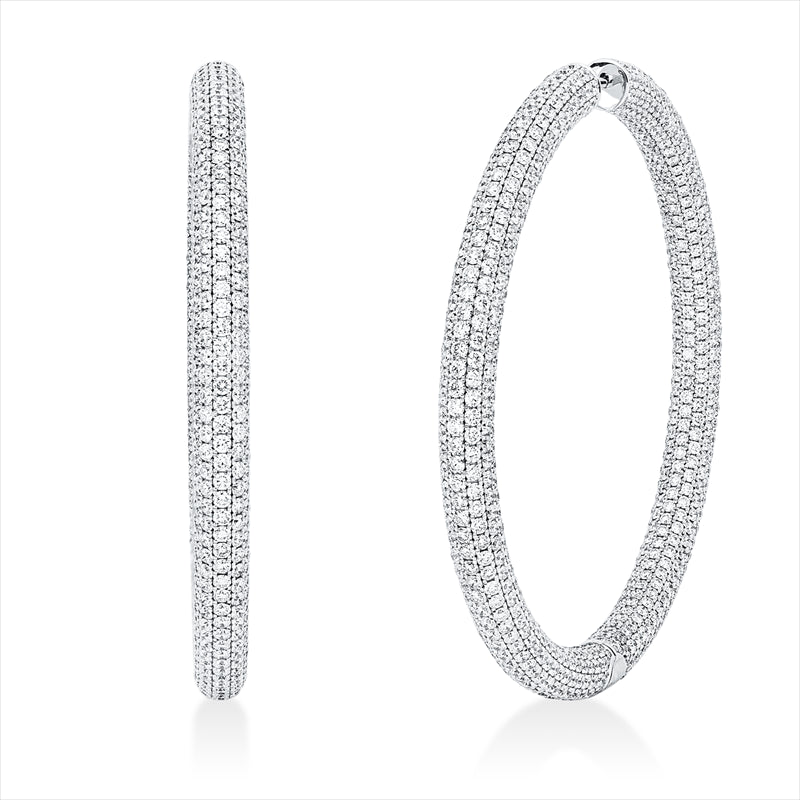 Creolen 18 kt WG, 2156 Brill. 23,02 ct, TW-si