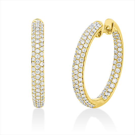 Creolen 18 kt GG, 204 Brill. 1,53 ct, TW-si