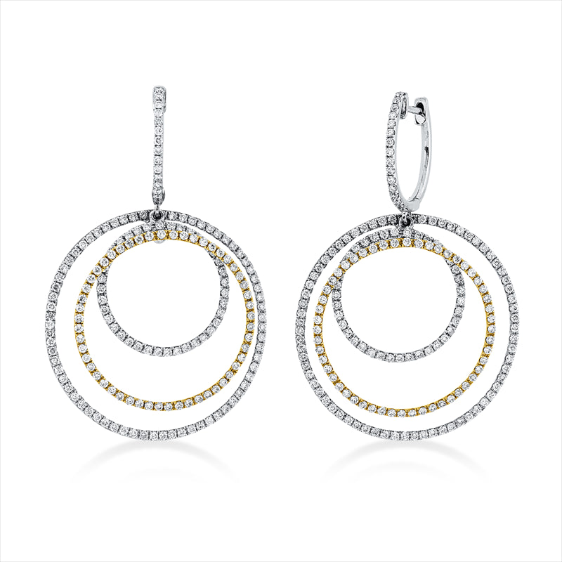 Ohrschmuck 18 kt WG+GG, 350 Brill. 2,15 ct, TW-vsi/si