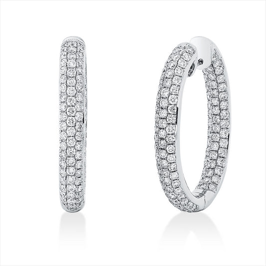 Creolen 18 kt WG, 228 Brill. 6,47 ct, TW-vsi/si