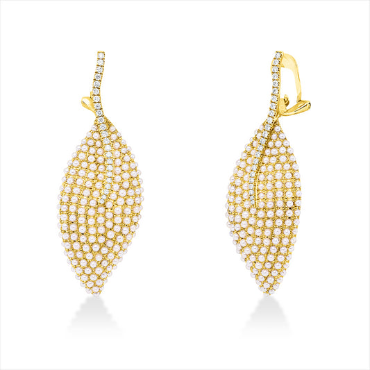 Ohrschmuck 18 kt GG, 46 Brill. 0,38 ct, TW-si, 316 SW weiß 1,5 mm