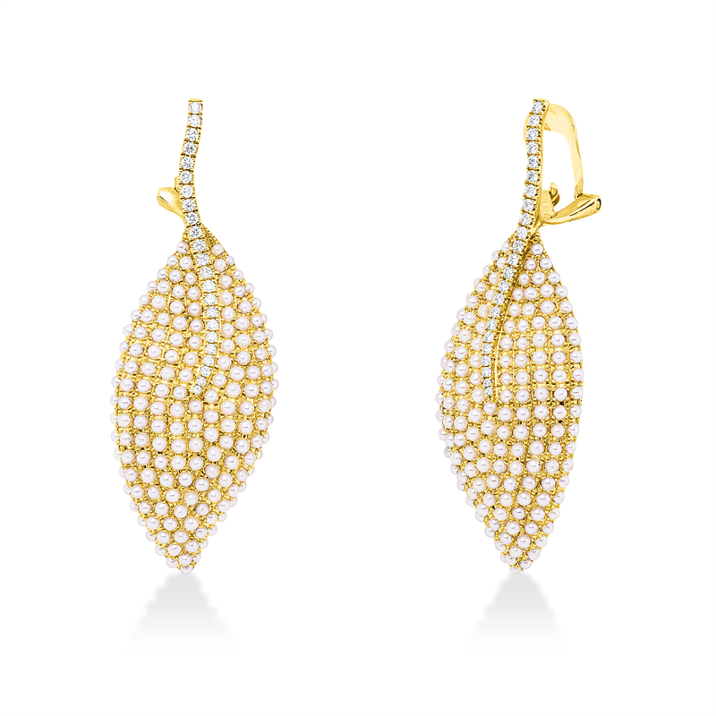 Ohrschmuck 18 kt GG, 46 Brill. 0,38 ct, TW-si, 316 SW weiß 1,5 mm