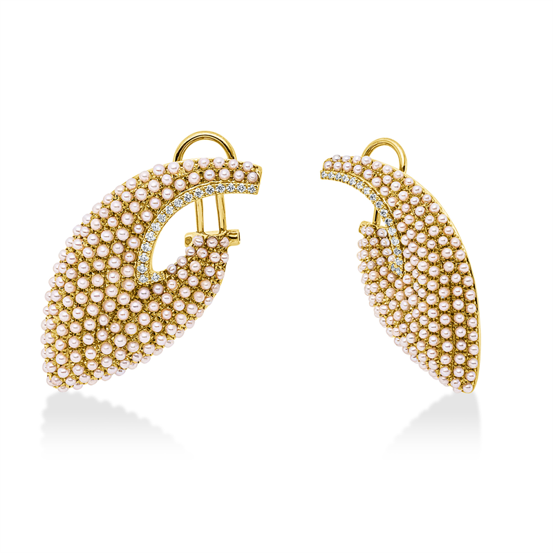 Ohrschmuck 18 kt GG, 34 Brill. 0,26 ct, TW-si, 318 SW weiß 1,6 mm