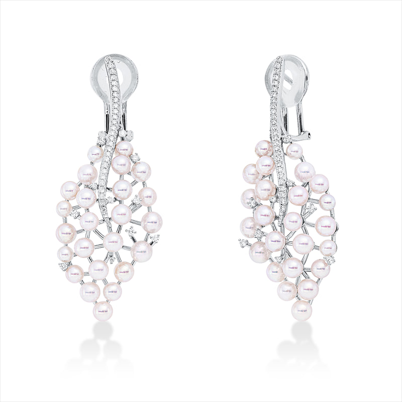 Ohrschmuck 18 kt WG, 76 Brill. 0,35 ct, TW-si, 48 SW weiß 3,5 mm