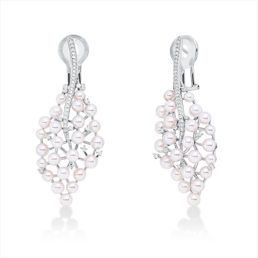 Ohrschmuck 18 kt WG, 76 Brill. 0,35 ct, TW-si, 48 SW weiß 3,5 mm