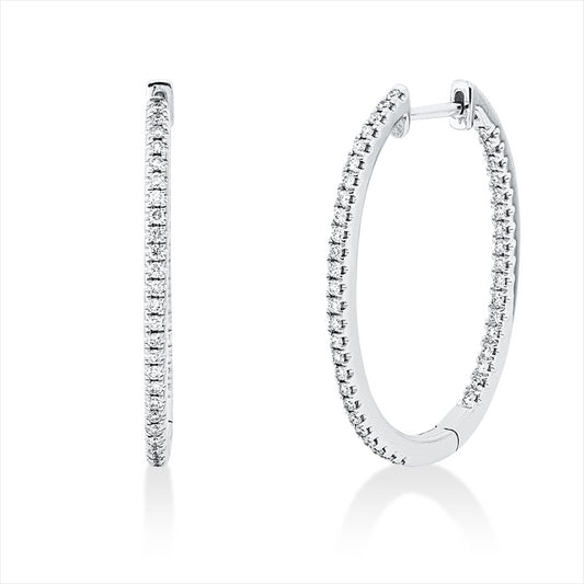 Creolen 18 kt WG, 86 Brill. 0,57 ct, W-si