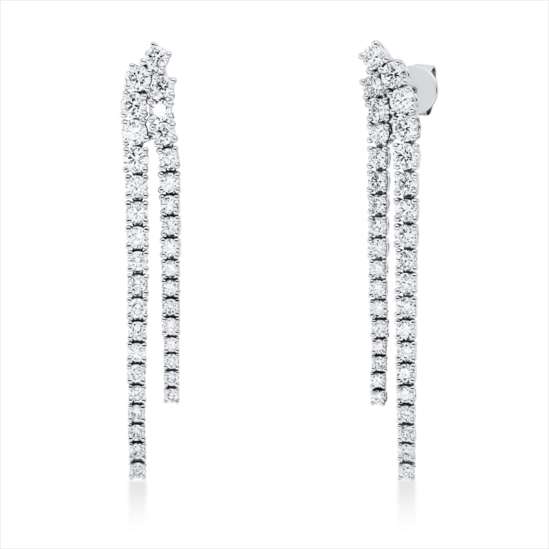 Ohrstecker 18 kt WG, 70 Brill. 3,00 ct, W-pi