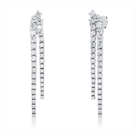 Ohrstecker 18 kt WG, 70 Brill. 3,00 ct, W-pi