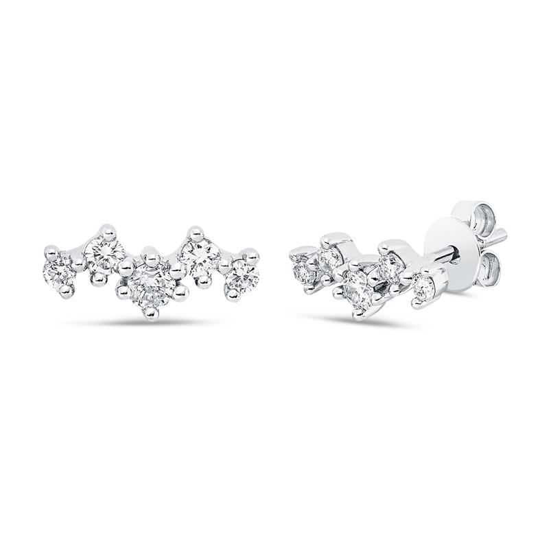 Ohrstecker 18 kt WG, 10 Brill. 0,30 ct, W-pi