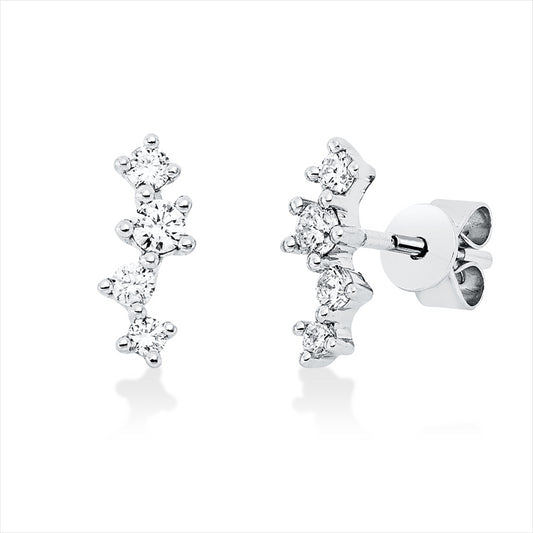 Ohrstecker 18 kt WG, 8 Brill. 0,26 ct, W-pi