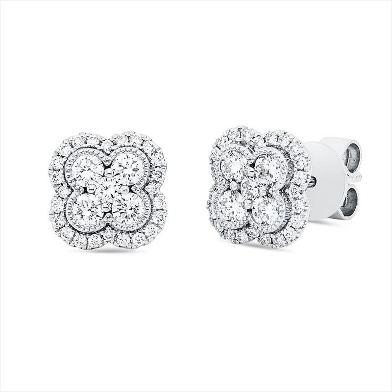 Ohrstecker 18 kt WG, 29 Brill. 0,35 ct, TW-si