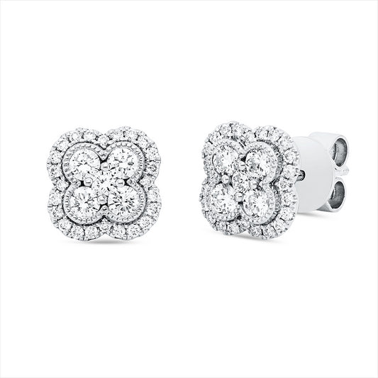 Ohrstecker 18 kt WG, 29 Brill. 0,35 ct, TW-si