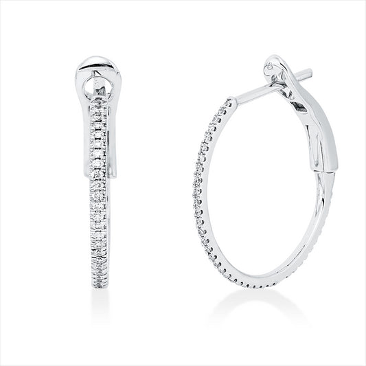 Creolen 18 kt WG, 80 Brill. 0,18 ct, TW-si