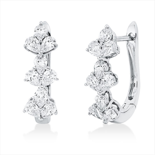 Creolen 18 kt WG, 18 Tropfen 1,44 ct, TW-si