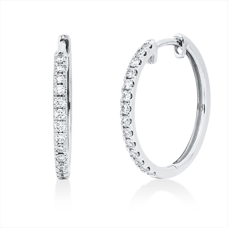 Creolen 18 kt WG, 28 Brill. 0,41 ct, TW-si