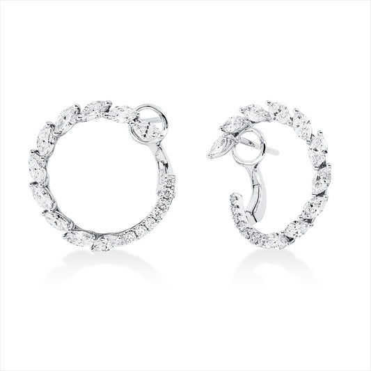 Creolen 18 kt WG, 20 Nav. 1,60 ct, TW-si, 14 Brill. 0,16 ct, TW-si