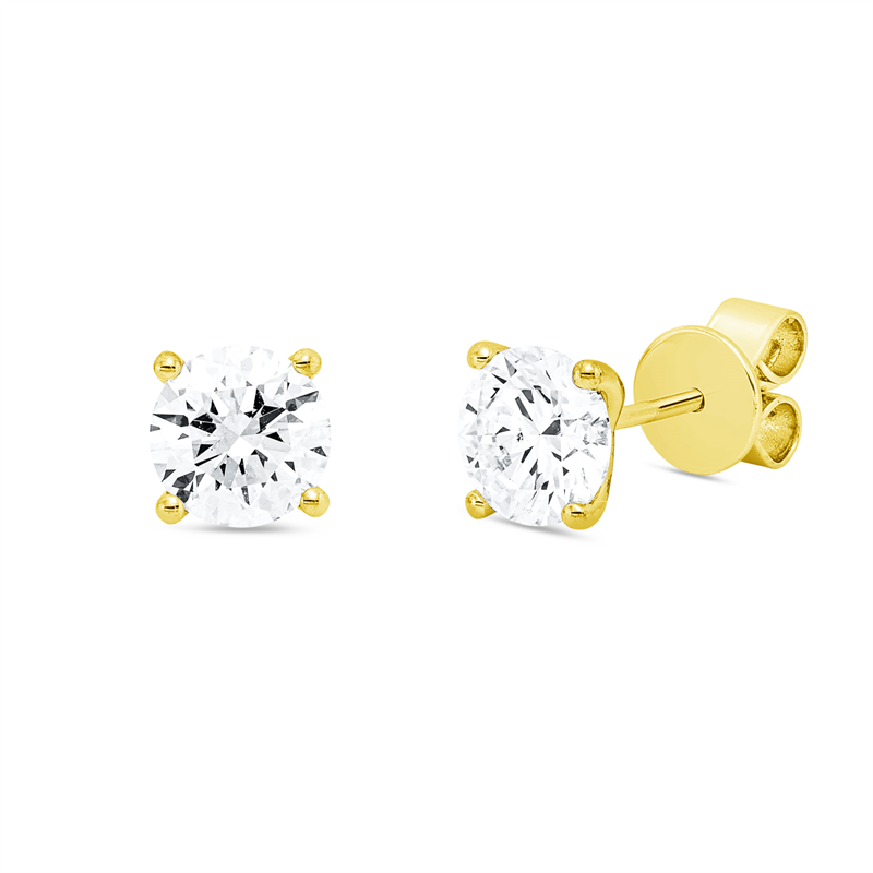 Ohrstecker 18 kt GG, GIA7518016822 + GIA2516907970, 2 Brill. 2,00 ct, TW-si