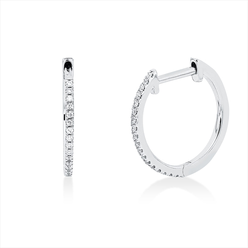 Creolen 18 kt WG, 36 Brill. 0,09 ct, TW-si