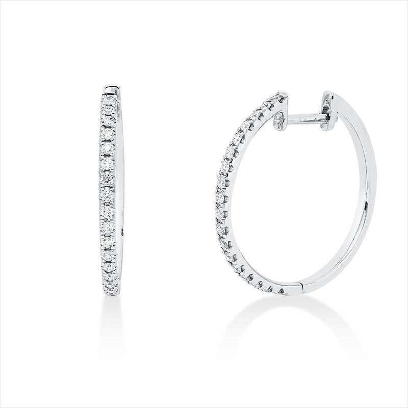 Creolen 18 kt WG, 36 Brill. 0,27 ct, TW-si