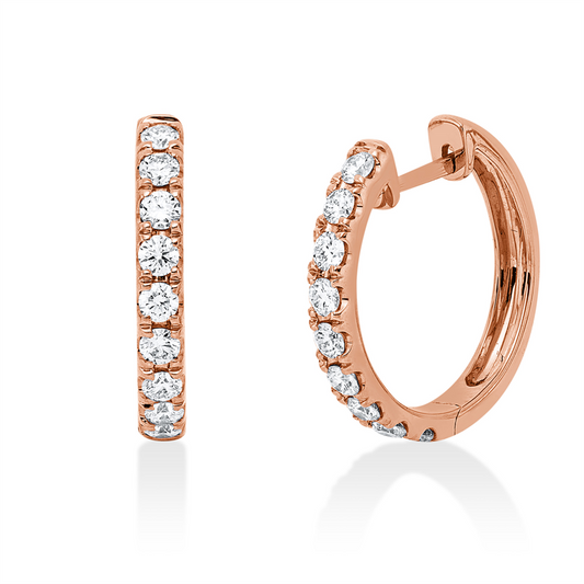 Creolen 18 kt RG, 18 Brill. 0,61 ct, TW-si