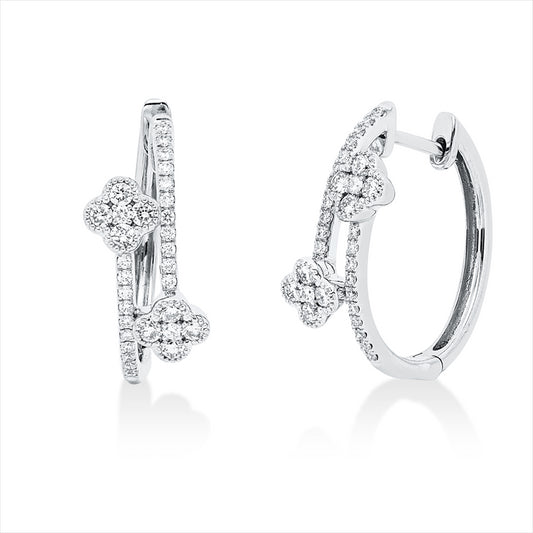 Creolen 18 kt WG, 62 Brill. 0,46 ct, TW-si