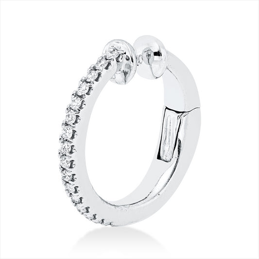 Creolen 18 kt WG, Ohrmanschette, 2 Brill. 0,06 ct, TW-vsi, 14 Brill. 0,06 ct, TW-vsi