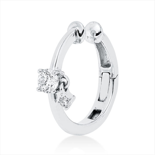 Creolen 18 kt WG, Ohrmanschette, 1 Brill. 0,11 ct, TW-pi, 1 Brill. 0,02 ct, TW-pi