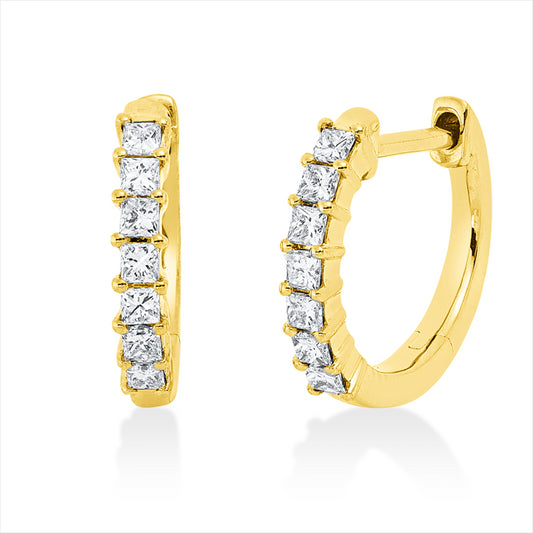 Creolen 18 kt GG, 14 Princ. 0,27 ct, TW-si