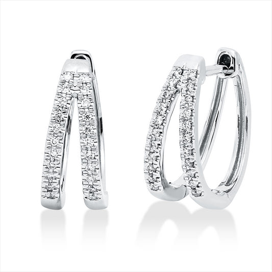 Creolen 18 kt WG, 44 Brill. 0,12 ct, TW-si