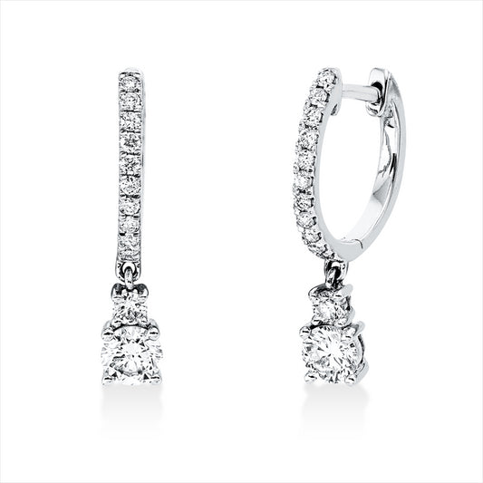 Creolen 18 kt WG, 26 Brill. 0,74 ct, TW-si