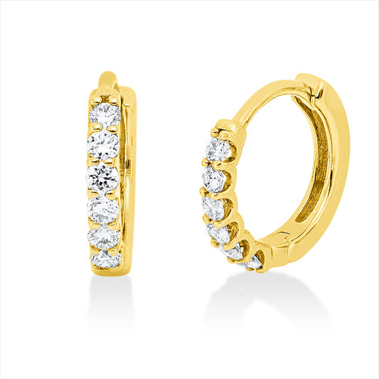 Creolen 18 kt GG, 12 Brill. 0,20 ct, TW-si