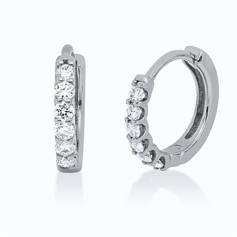 Creolen 18 kt WG, 12 Brill. 0,20 ct, TW-si