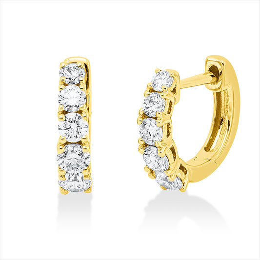 Creolen 18 kt GG, 10 Brill. 0,62 ct, TW-si