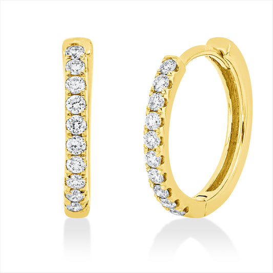 Creolen 18 kt GG, 20 Brill. 0,21 ct, TW-si