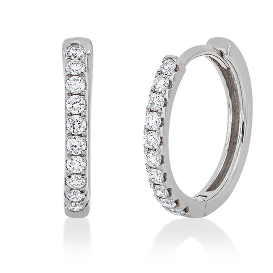 Creolen 18 kt WG, 20 Brill. 0,21 ct, TW-si