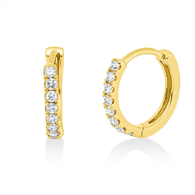 Creolen 18 kt GG, 16 Brill. 0,17 ct, TW-si