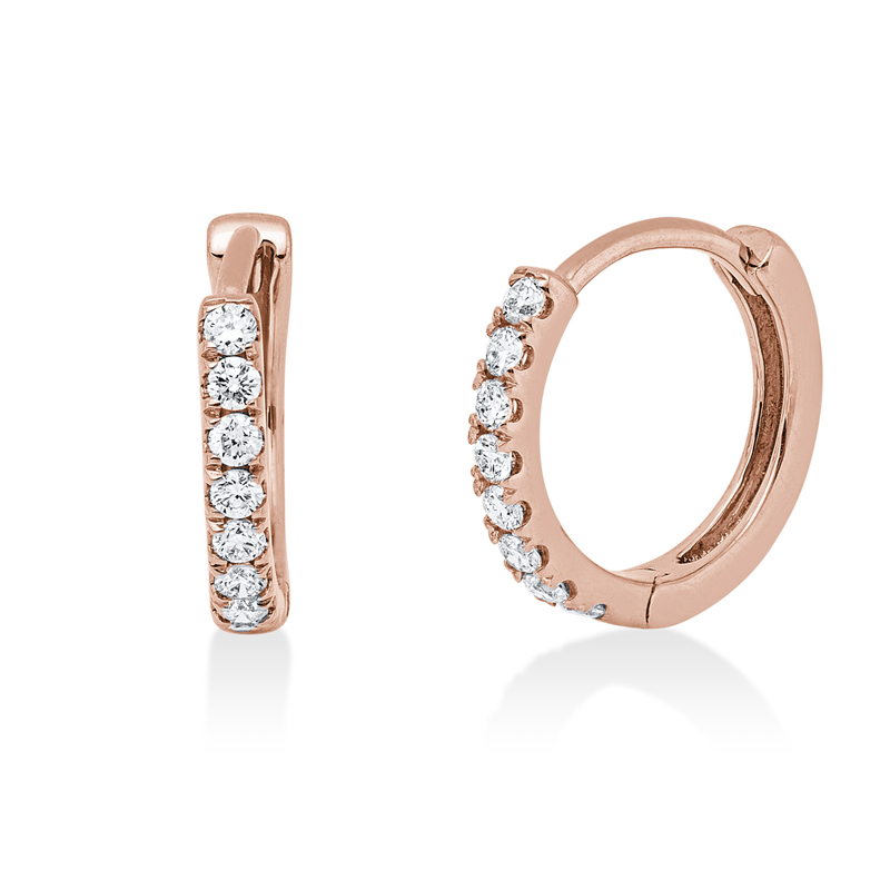 Creolen 18 kt RG, 16 Brill. 0,17 ct, TW-si