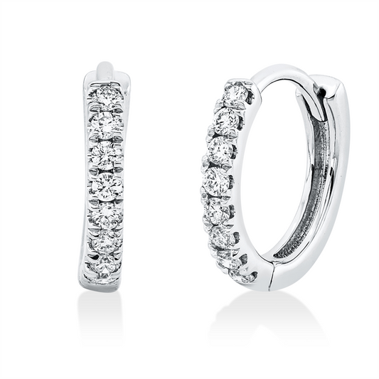 Creolen 18 kt WG, 16 Brill. 0,17 ct, TW-si