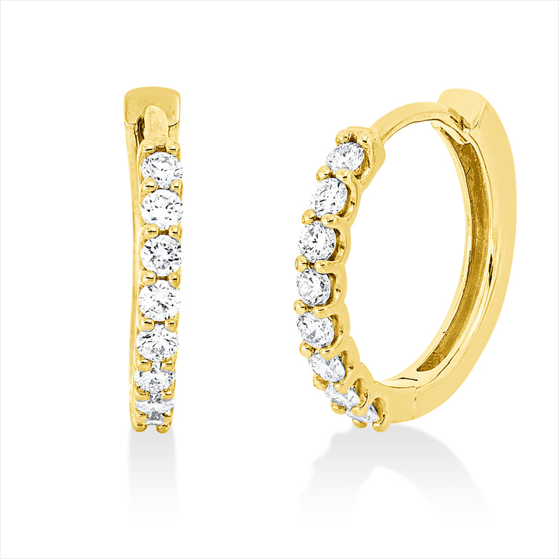 Creolen 18 kt GG, 16 Brill. 0,34 ct, TW-si