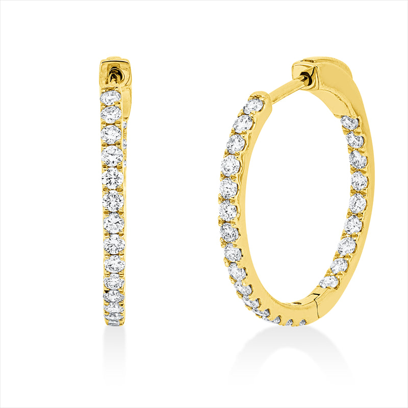 Creolen 18 kt GG, 48 Brill. 0,89 ct, TW-si