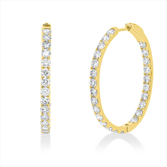 Creolen 18 kt GG, 50 Brill. 3,69 ct, TW-si