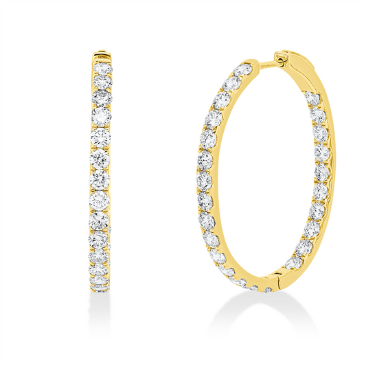 Creolen 18 kt GG, 50 Brill. 3,69 ct, TW-si