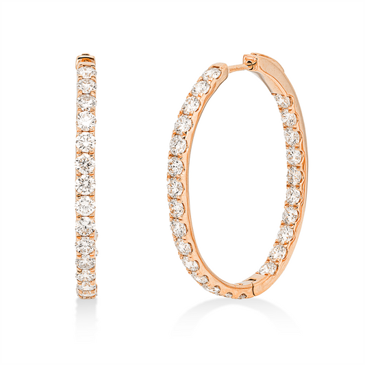 Creolen 18 kt RG, 50 Brill. 3,69 ct, TW-si