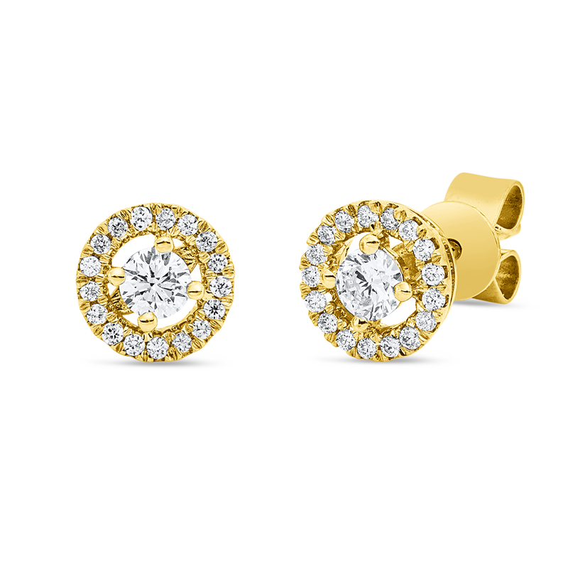 Ohrstecker 18 kt GG, 36 Brill. 0,27 ct, TW-si