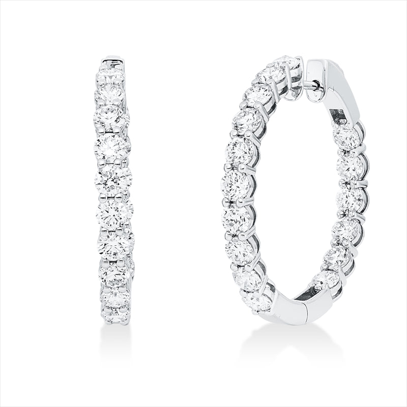 Creolen 18 kt WG, 32 Brill. 6,49 ct, TW-si